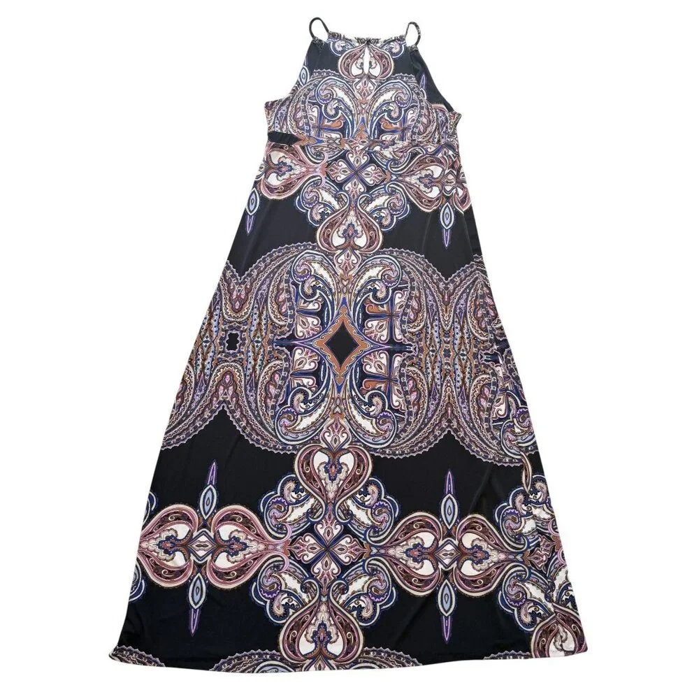 INC International Concepts Womens REtro Boho Wedding Maxi Dress Resort Halter M - Picture 4 of 5